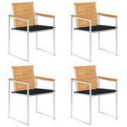 Sedie da Giardino con Cuscini 4 pz in Legno Massello di Teak cod mxl 8651