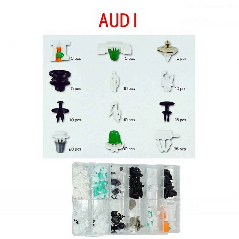 Trade Shop - Set Clip Di Fissaggio Per Auto Audi Confezione 150 Pezzi Ricambi Plastica -