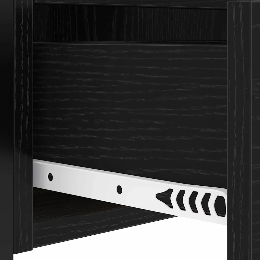 Armadio da Notte Rovere Nero 40 x 31 x 60 cm Legno multistrato 859460