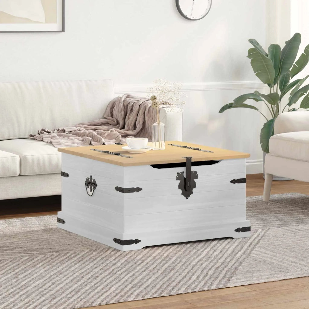 storage box Bianco 78 x 78 x 45 cm Pino massello CFW5963281