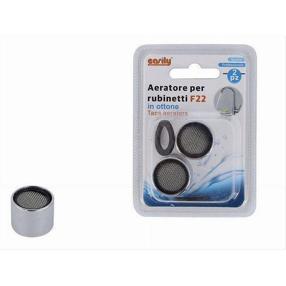 Trade Shop - Set 2pz Aeratore Per Rubinetto F22 In Ottone Rompigetto Filtro Bagno Cucina 87995 -