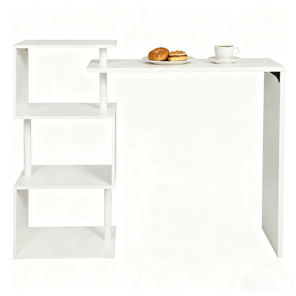 Tavolo da pranzo con 3 ripiani reversibili - per cucina - in MDF e metallo - 97.5×38×100 cm - bianco