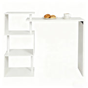 Tavolo da pranzo con 3 ripiani reversibili - per cucina - in MDF e metallo - 97.5×38×100 cm - bianco
