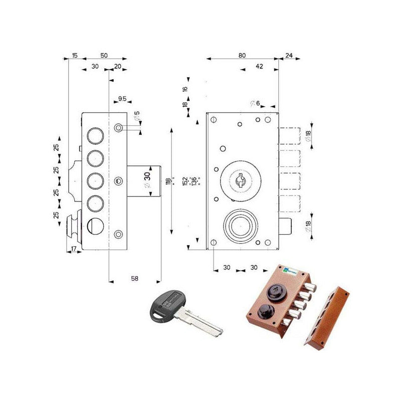Serratura Sic.Semplice Dx Pompa Scr. 30416 Mottura