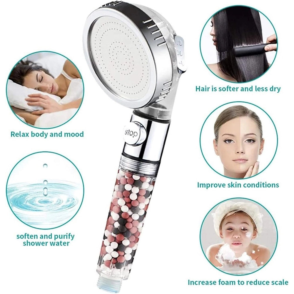 Trade Shop - Doccetta Soffione Doccia Bagno Con Filtro Pulsante Doccino Per Idroterapia 87541 -