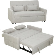 Divano 2 Posti Convertibile in Divano Letto Clic Clac con 2 Cuscini in Tessuto. Marrone Chiaro