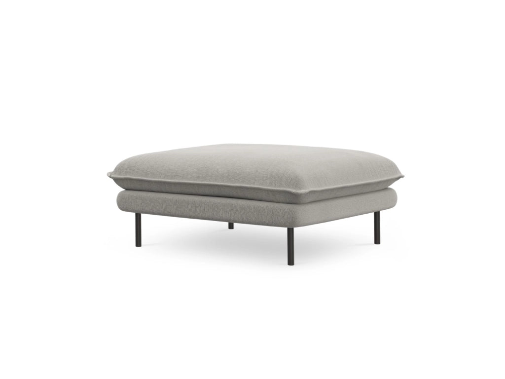 Cosmopolitan Design - Pouf "Vienna" in tessuto strutturato grigio chiaro 