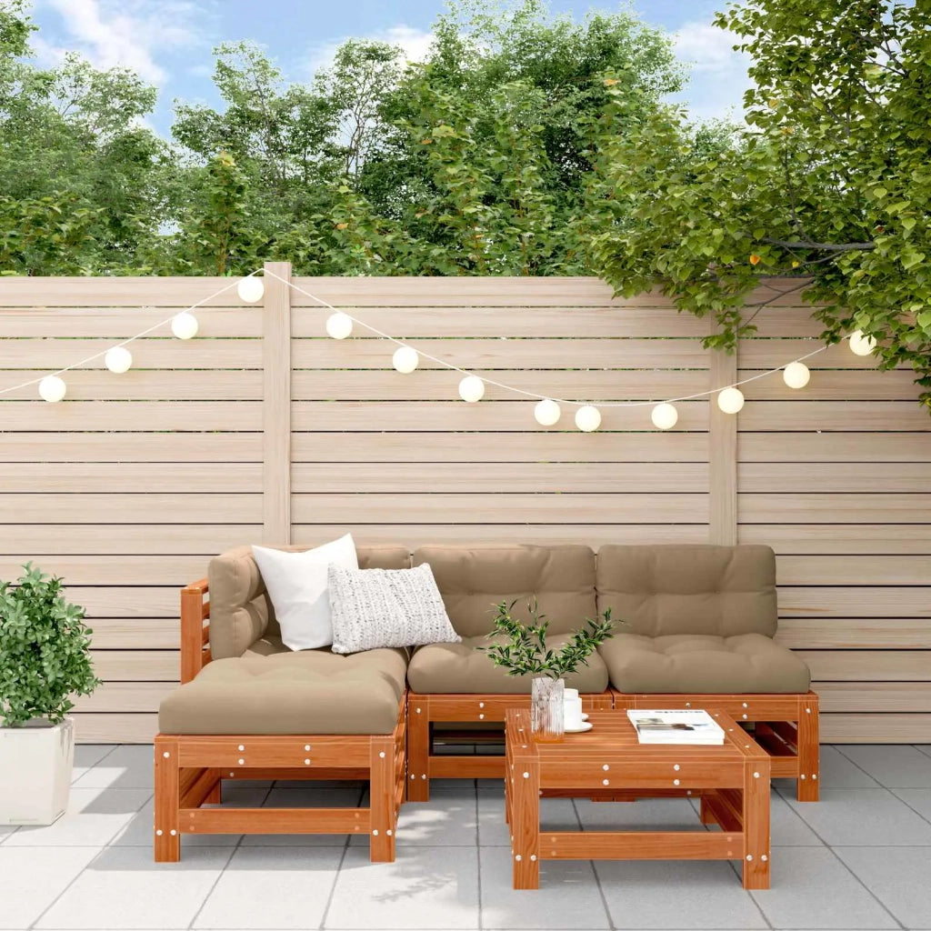 Set Lounge da Giardino 5 pcs Marrone Cera
