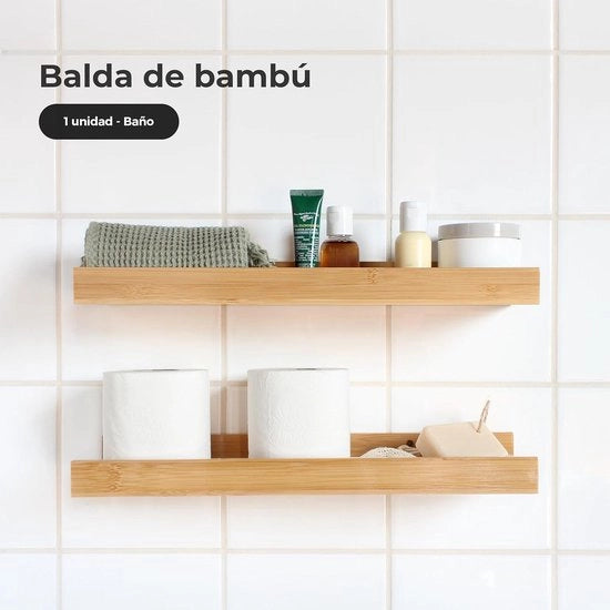 Pannelli di bambù per parete senza fori - pannello per bagno, cucina e camera da letto (1 pezzo)
