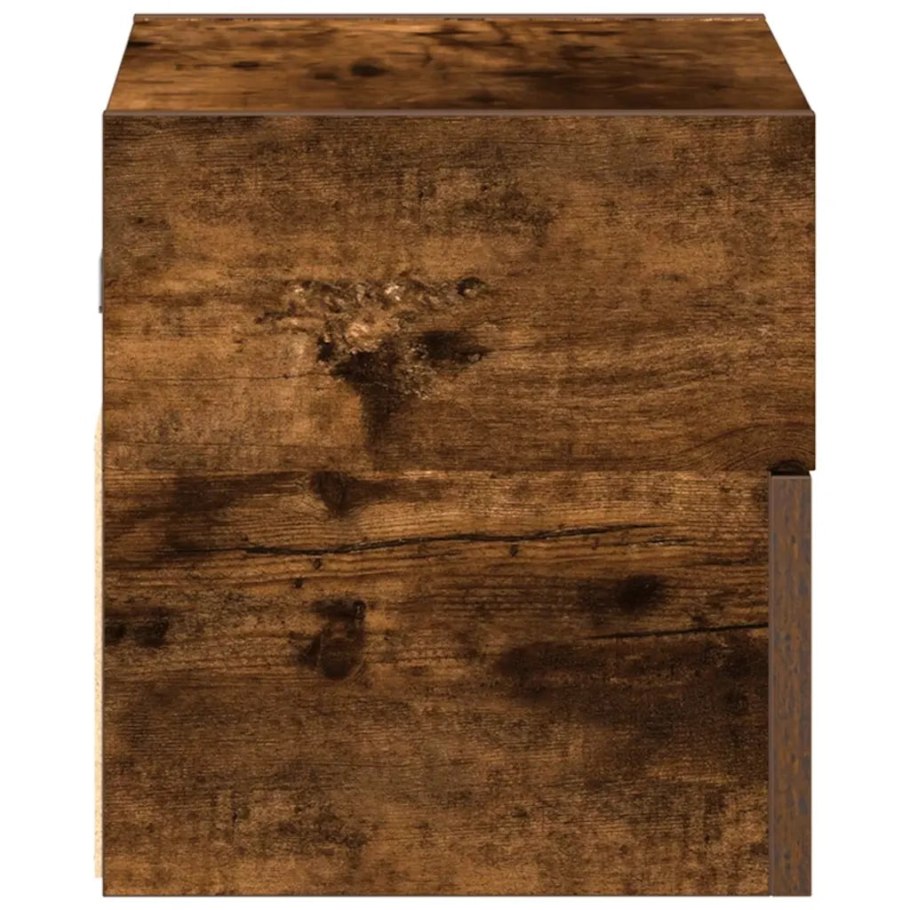 Comodino a Muro-Tavolino da notte sospeso Rovere Fumo 45x26x28,5 cm