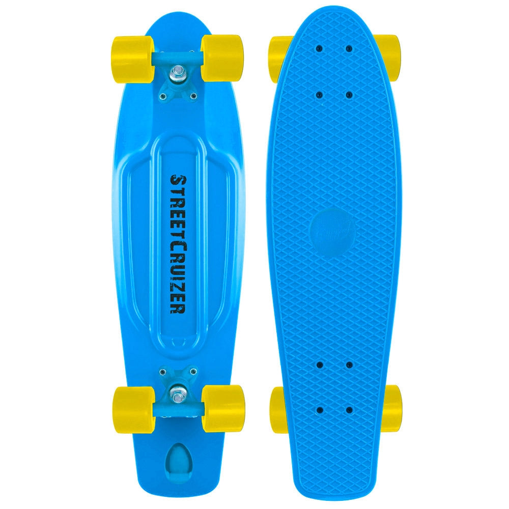 Skateboard con Tavola 57 cm in PP Street Cruizer Azzurro Arancio e Giallo