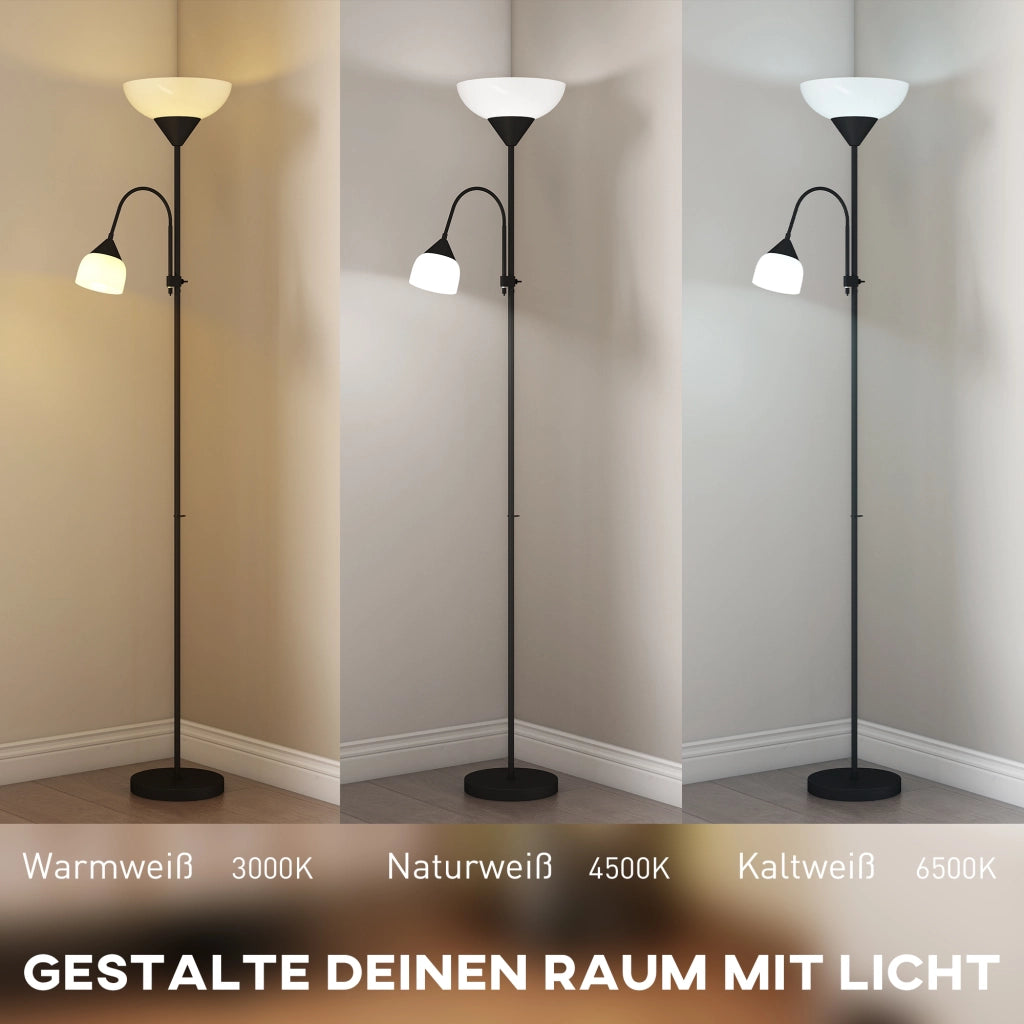 Lampada da terra con 3 colori luce e collo flessibile ¨C zephmum ¨C Nero