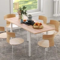 Tavolo da Pranzo Estensibile Tavolo da Cucina Design Moderno con Ampia Superficie 6 Persone Struttura in Acciaio Marrone Scuro
