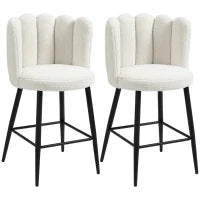 Sgabelli da Cucina Set 2 Pz in Poliestere, Acciaio e Gommapiuma con Poggiapiedi Regolabile, 52x53x93 cm