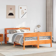 Letto senza Materasso Marrone Cera 135x190 cm in Legno di Pino 3306203