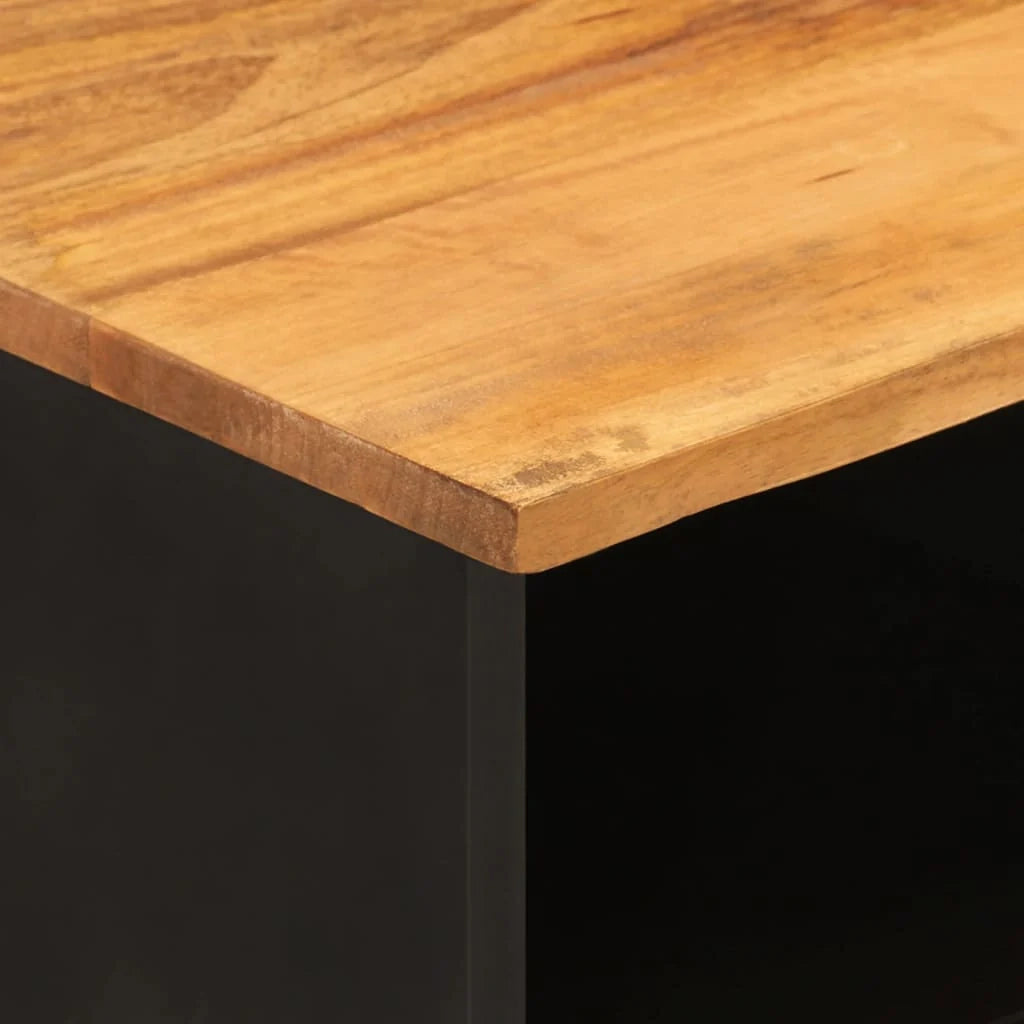 Mobile TV multimediale mensola TV credenza adatto per sala da pranzo soggiorno camera da letto 100 x 33,5 x 46 cm legno massello di mango marrone 02_0027592