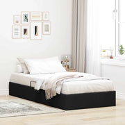 Letto ottomano con archiviazione Nero 90 x 200 cm Tessuto 3442798