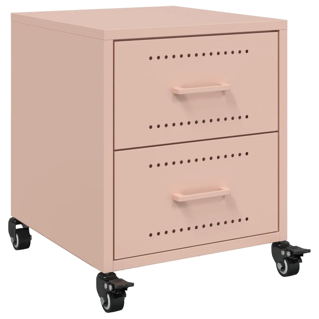 Comodino Rosa 36x39x43,5 cm in Acciaio 846628