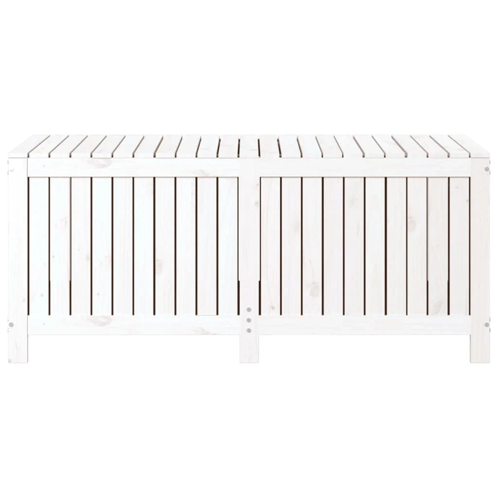 Contenitore/cassapanca da giardino bianca 147 x 68 x 64 cm legno di pino 02_0013071