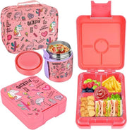 Contenitore termico per bambini da 300 ml - contenitore alimentare BPA libero - box bento impermeabile per la scuola - flamingo.