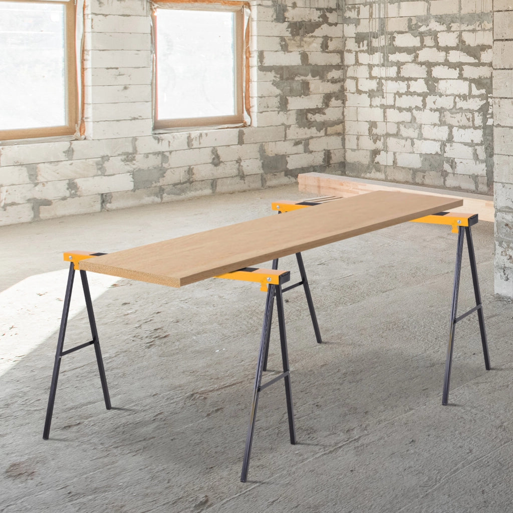 Tavolo pieghevole ¨C zephmum ¨C nero giallo metallo 100x50x76 cm