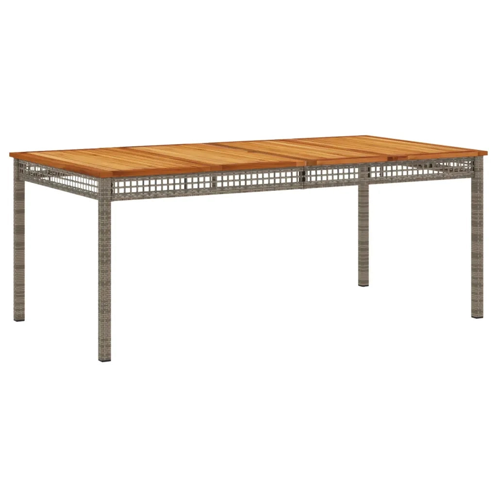 Set da Pranzo da Giardino 7 pz con Cuscini in Polyrattan Grigio