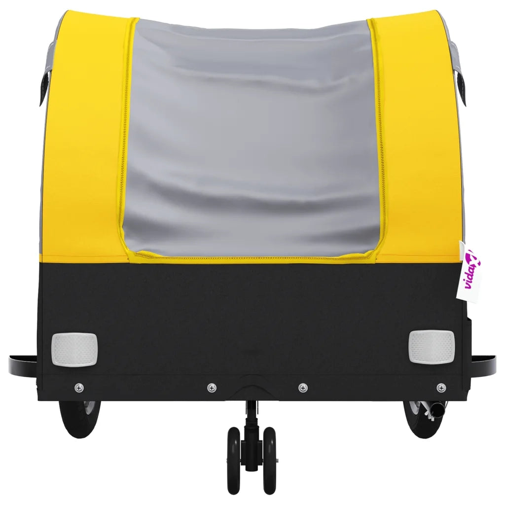 Rimorchio da Bici Nero e Giallo 30 kg in Ferro 94141