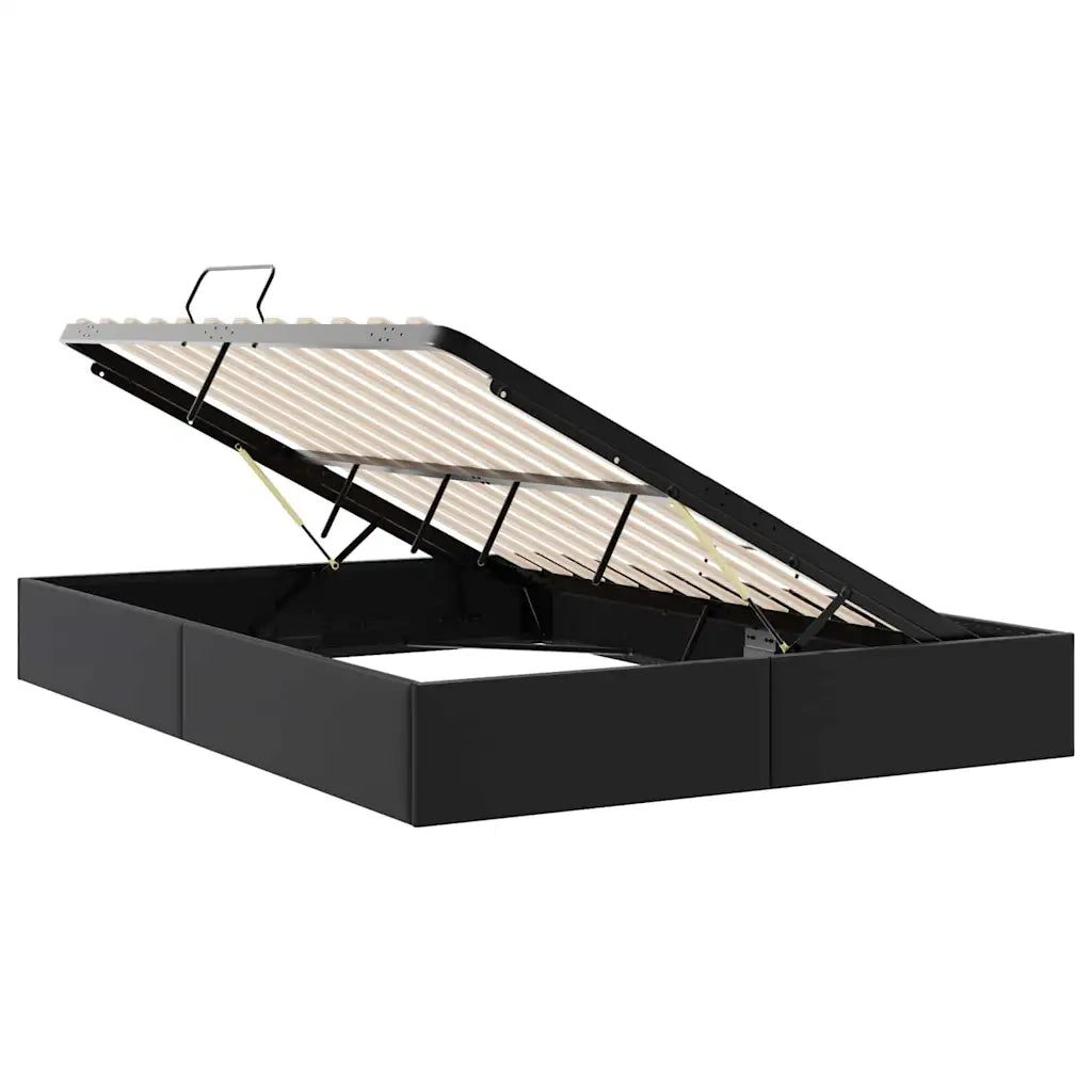 Letto con Contenitore Nero 153 x 203 cm Similpelle 3369974