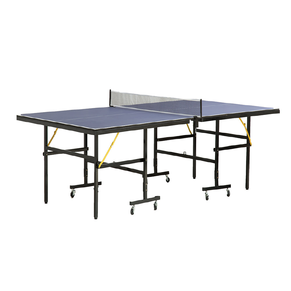 Tavolo da Ping Pong Pieghevole con Tendirete per Interni Blu