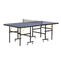 Tavolo da Ping Pong Pieghevole con Tendirete per Interni Blu