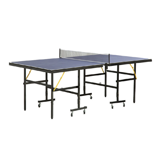 Tavolo da Ping Pong Pieghevole con Tendirete per Interni Blu