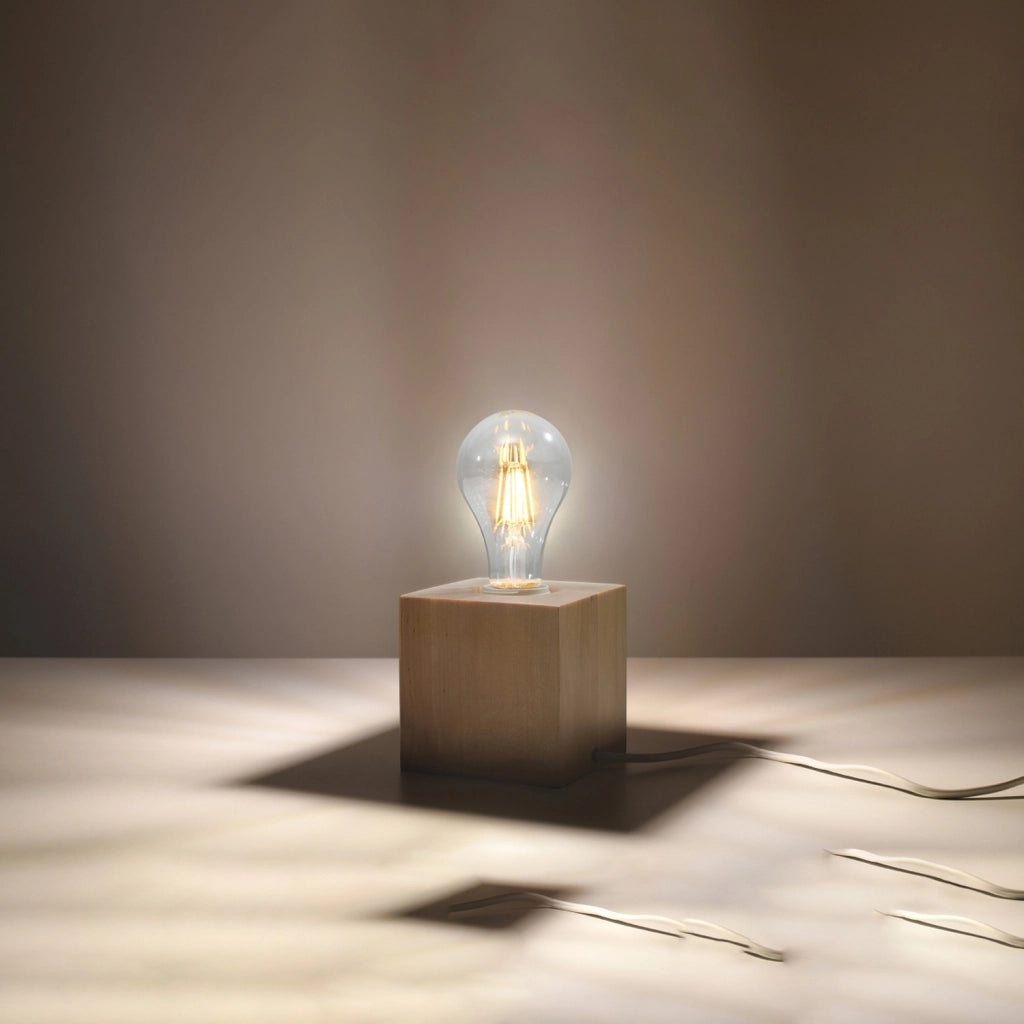 Lampada da tavolo DORMA legno naturale E27 Pure Lume