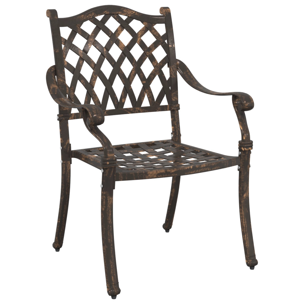 Set da pranzo da giardino 5 pezzi in alluminio fuso bronzo