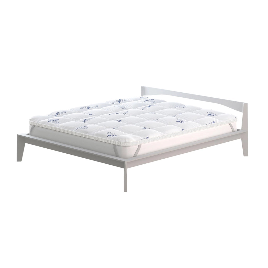 Topper Singolo Trapuntato 300 gr/mq con Elastici Air Traspirante Bianco