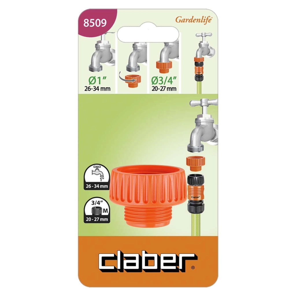 ADATTATORE PRESA A RUBINETTO 1F -3/4M 8509 - 12 pezzi CLABER