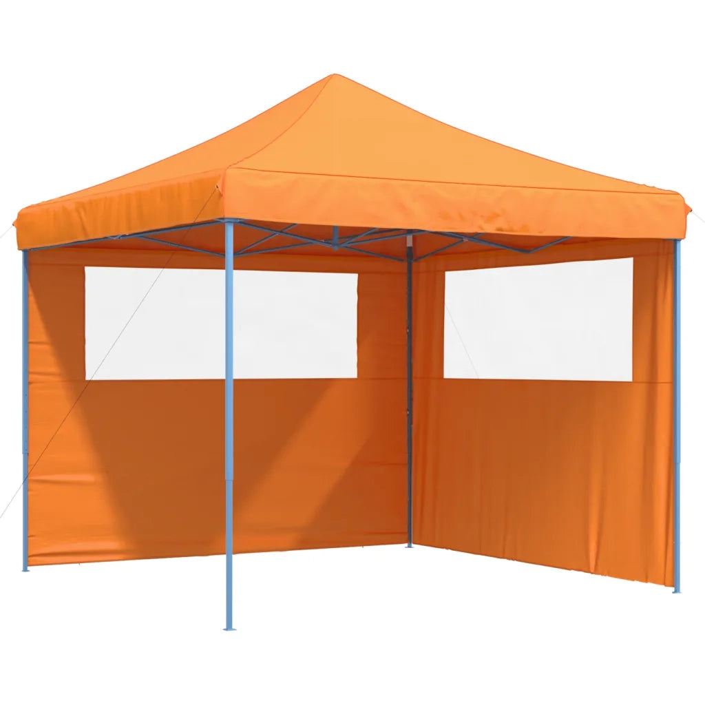 Tendone per Feste Pieghevole Pop-Up con 2 Pareti Arancione