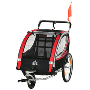 Rimorchio bici per bambini 2 in 1 convertibile in passeggino jogger ¨C Xylo ¨C capacit¨¤ 26,4 kg, rosso