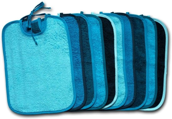 10 x Bambini Slittini da Bagno in 100% Cotone - Slittini Adattabili - Asciugamani per Bagno Estremamente Assorbenti con Fiocco - Certificati Oeko-Tex - 30 x 40 cm