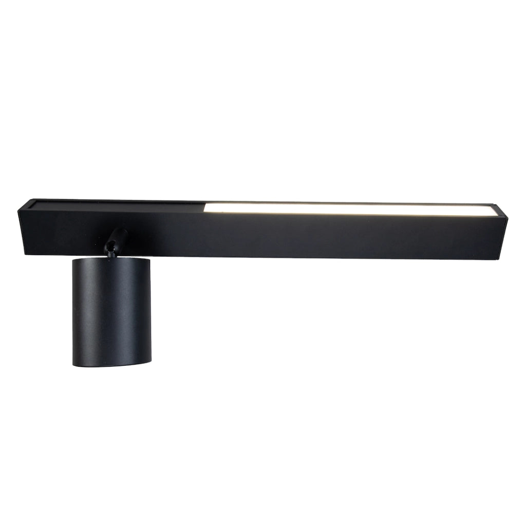 Applique Magnet nera sinistra LED 5W+GU10 lettura Milagro