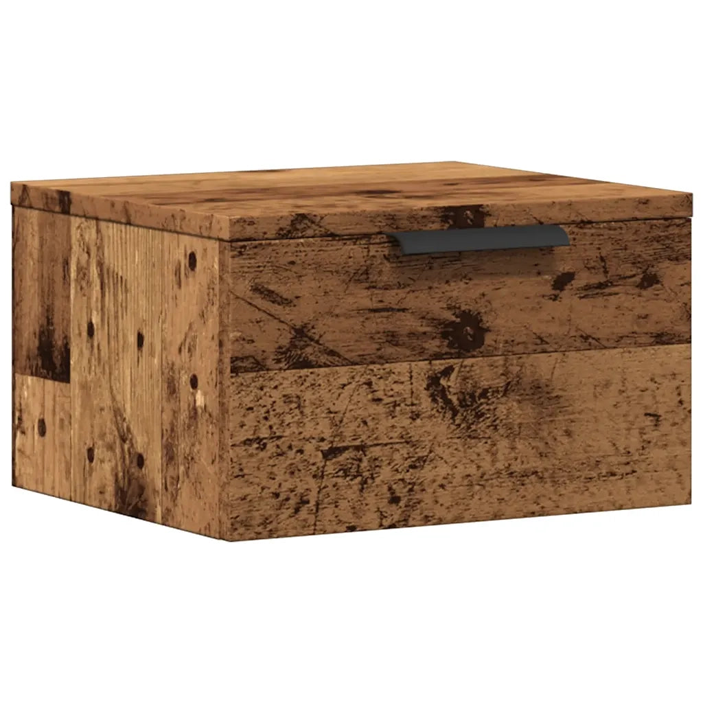 vidaXL Comodino a Muro Legno Antico 34x30x20 cm