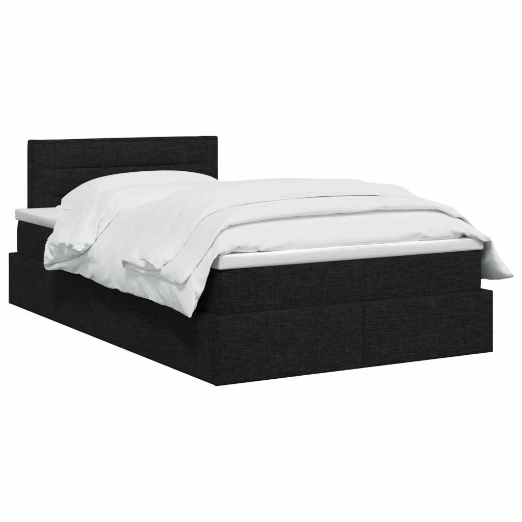 Letto con contenitore e materasso Nero 120 x 200 cm Velluto 3458552