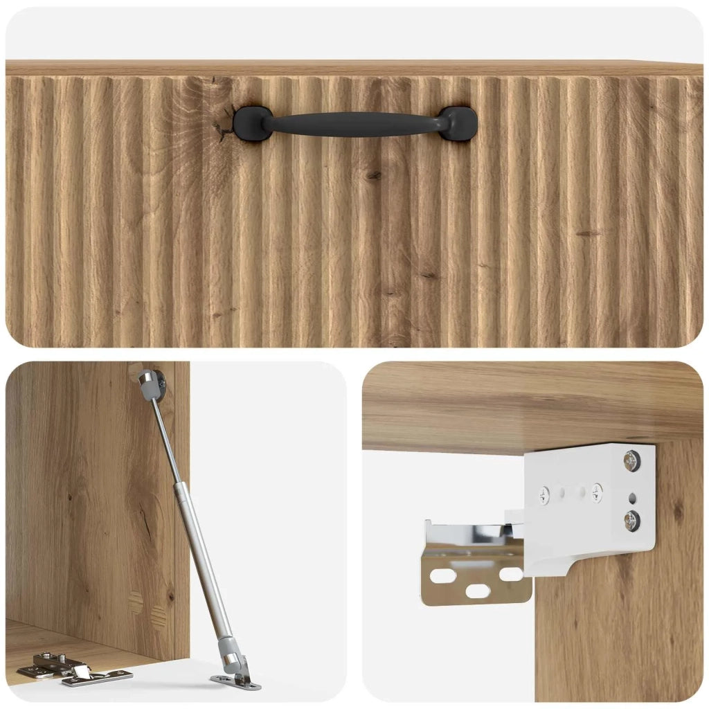 Mobile Porta TV da Muro Rovere Artigianale 78,5 x 41 x 30 cm