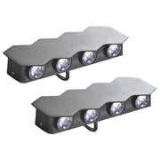 Set di 2 lampade da parete con LED in metallo di colore nero stile moderno contemporaneo