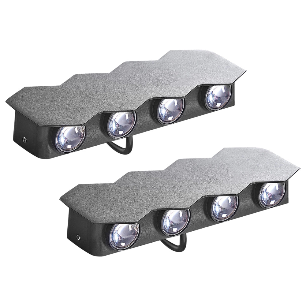 Set di 2 lampade da parete con LED in metallo di colore nero stile moderno contemporaneo