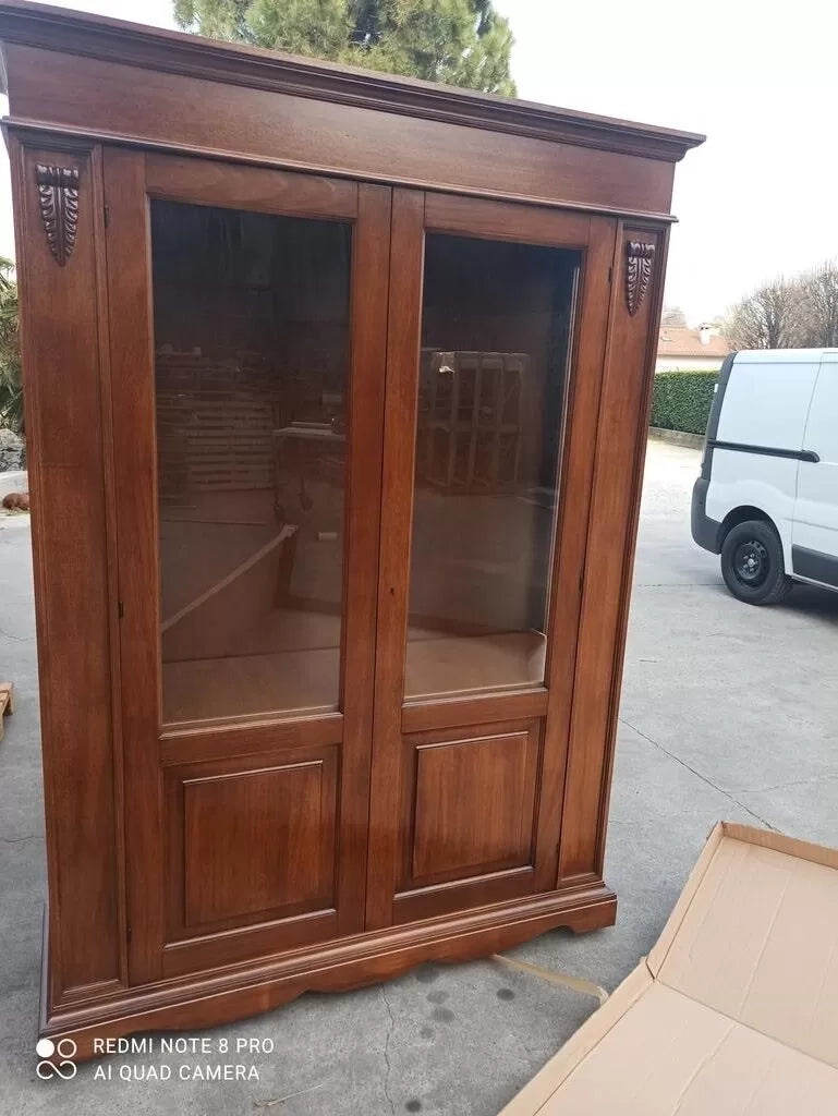 Vetrina in legno 2 ante in legno finitura bassano l.155 p.48 h.210 (484) - Mobili 2G