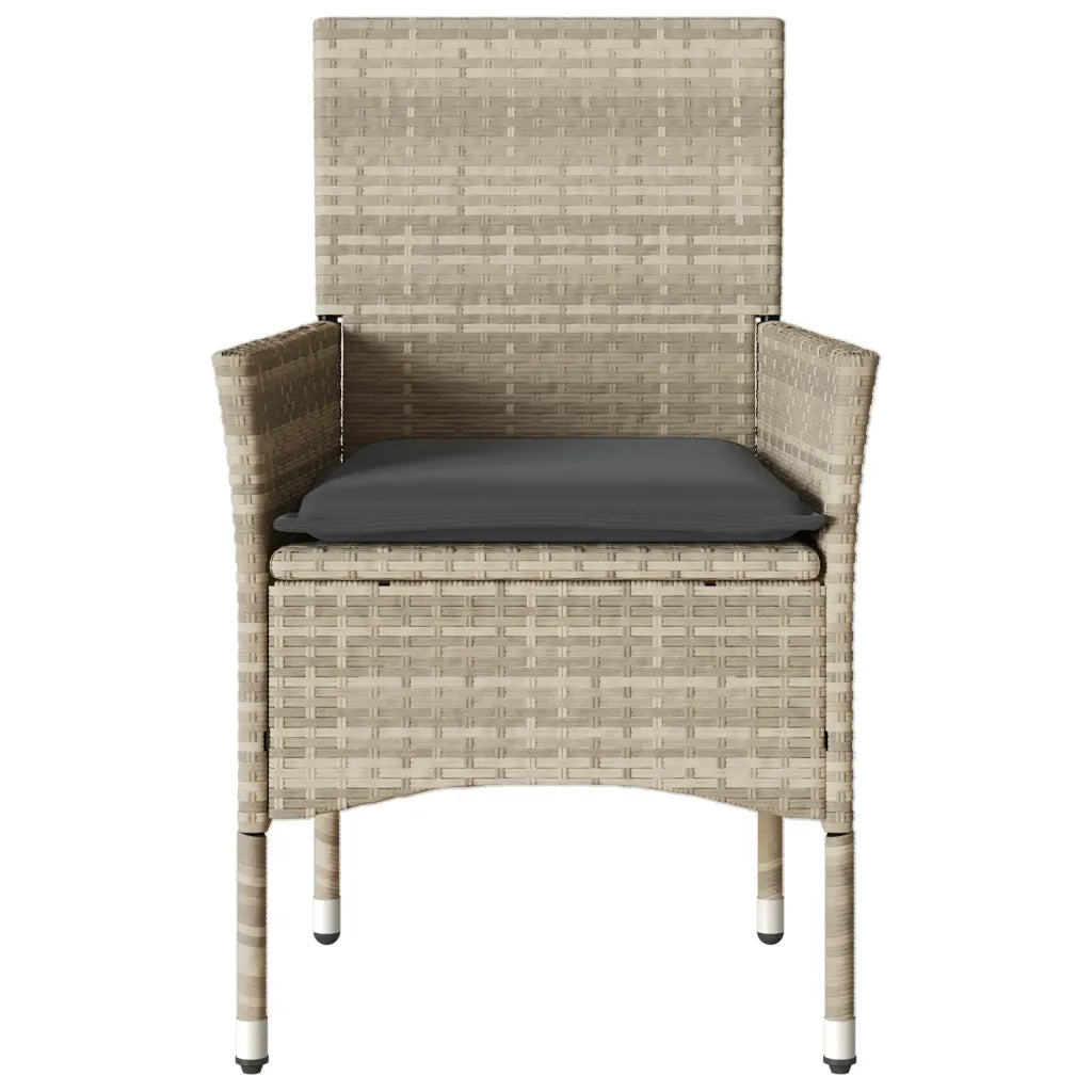 Sedie da Giardino con Cuscini 2 pz Grigio Chiaro in Polyrattan 368114