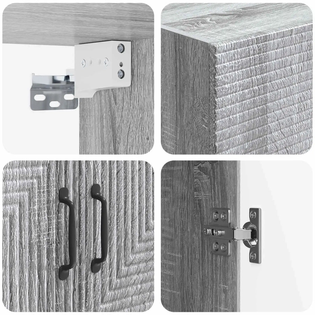 Mobiletto a muro Sonoma grigio 66 x 34,5 x 90 cm 898571