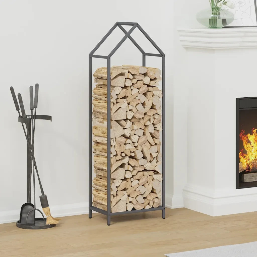 vidaXL Rastrelliera per Legna da Ardere Antracite 40x25x120 cm