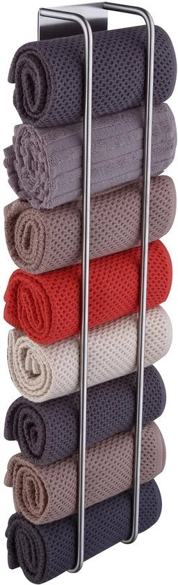 Supporto per asciugamano 60cm senza perforazione, acciaio inossidabile, cromato, piastra per asciugamano bagno