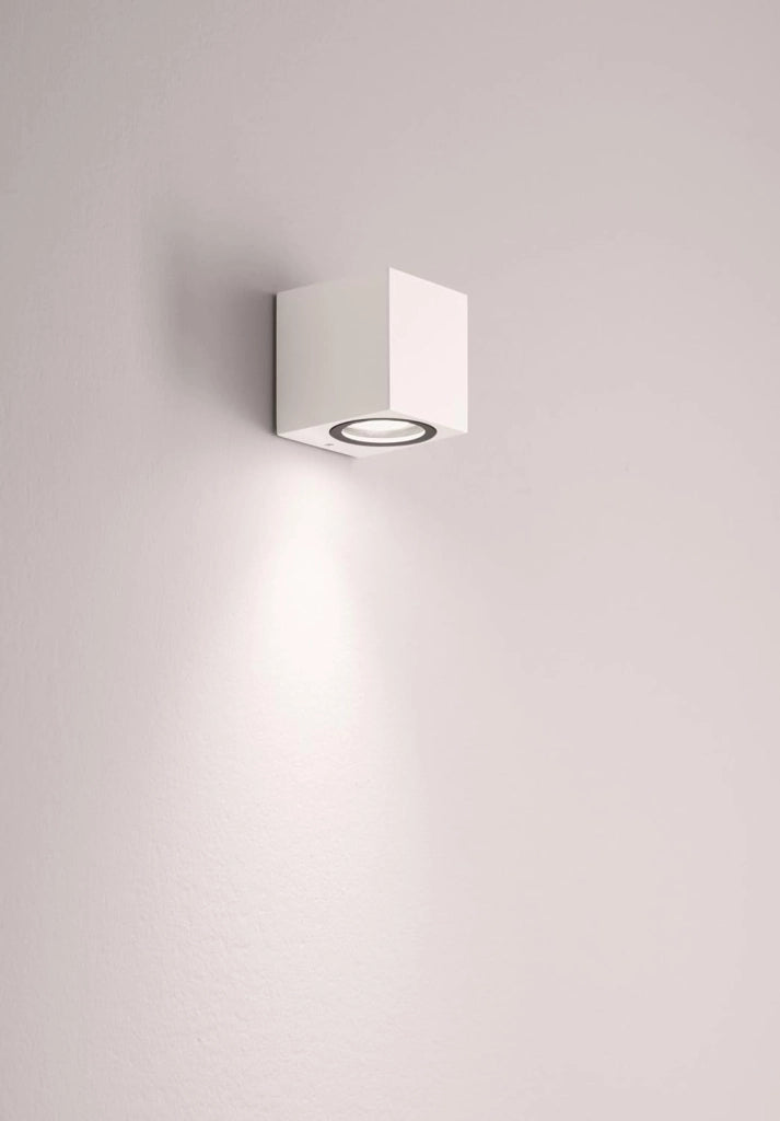 Applique da esterno ip65 lampada faretto a parete giardino moderno gu10 Cubo Bianco